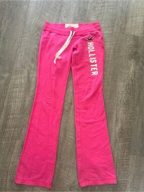 Hollister Hot Pink' Sweatpants with White Drawstring